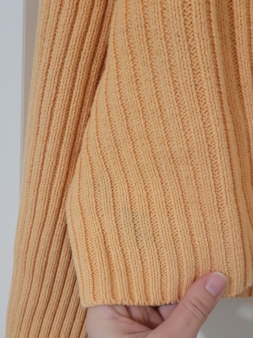 H&M Cropped Ribbed Sweater - Apricot Orange - Cotton Blend - Size M - Picture 4 of 5